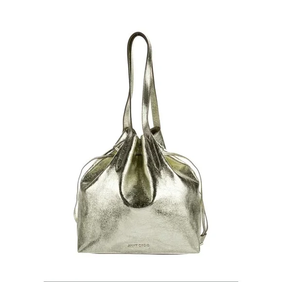 Jimmy Choo Barra Tote in Light Gold Distressed Metallic - Picture 3 of 12
